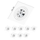 9 Spot Face Plana AR70 GU10 Embutido Quadrado Save Energy