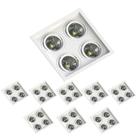 9 Spot Quadrado Quádruplo AR70 Branco Save Energy