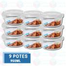 9 Tigela Redonda Bowl Hermética com Tampa 950ML Airfryer