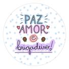90 Adesivos Paz Amor E Brigadeiro