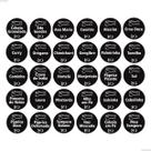 90 Etiquetas Para Potes Temperos Adesivo Preto Talheres 3x3
