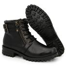 9026GRF Coturno feminino moda inverno couro nobre natural preto