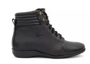 9063GRF Bota cano curto Feminino de couro nobre natural forrada sola fina