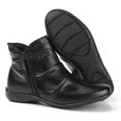 9064GRF Bota Feminina Coturno Couro nobre natural Serena New preta