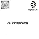 990455814r - emblema adesivo outsider - porta dianteira - lado esquerdo - 2016 em diante - kwid