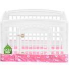 A almofada inferior Dog Playpen serve para 36 polegadas e 4 painéis, cercadinho para exercícios para animais de estimação, almofada para cães, cercadinho para cachorros, design de argola e laço (nota: cercadinho não incluído). -Rosa