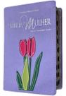 A bíblia da mulher capa tulipa lilás ara média com índice A bíblia da mulher capa tulipa lilás ara média com índice