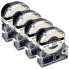 A fita adesiva Pristar LK-4WBN substitui a Epson 12 mm, pacote com 4