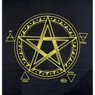 A Legítima Toalha Pentagrama Jogos Cartas 70x70cm Preta/Dour