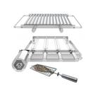 A3 Grill Ajustável - Motor Giratório para 4 Espetos + Suporte Ajustável + 2 Grelhas Argentinas + Espeto Grelha A3 Grill Ajustável - Motor Giratório para 4 Espetos + Suporte Ajustável + 2 Grelhas Argentinas + Espeto Grelha
