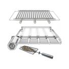 A3 Grill Ajustável - Motor Giratório para 5 Espetos + Suporte Ajustável + 3 Grelhas Argentinas + Espeto Grelha
