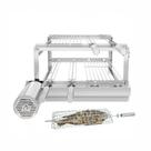 A3 Grill Tradicional - Motor Giratório para 4 Espetos + 2 Grelhas Auxiliares + Espeto Grelha