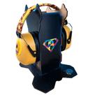 Abafador de Ruido para Autistas e Atipicos 25 db Infinity Yellow com suporte Infinity Black