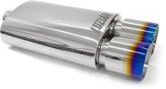 Abafador Esportivo Aço Inox Luzian LA018 Double Blue Ponteira Dupla Burned Tip 4 polegadas