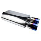Abafador Esportivo Em Inox Ponteira Dupla Luzian Dual Blue 4 Pol LA018