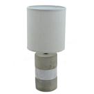 Abajur 110v 220v 45cm cimento/ceramica e tecido cinza