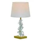 Abajur 56xø33cm Metal Cristal E Linho Bronze Dinamica