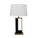 Abajur 70cm Moderno Base Preta c Metal Dourado