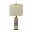 Abajur 75cm Base Mármore Mesclado Branco Moderno Abajur 75cm Base Mármore Mesclado Branco Moderno
