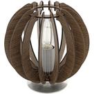 Abajur aço níquel acetinado madeira marrom diam. 185 mm 1 X 40W E14 Abajur aço níquel acetinado madeira marrom diam. 185 mm 1 X 40W E14