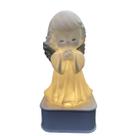 Abajur Anjo da Guarda Asa Prata Luminaria 17cm