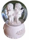 Abajur Anjo Da Guarda Bola De Vidro Toca Música Decorativo