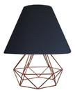 Abajur Aramado Diamante e Cúpula De Tecido Ideal para Mesa De Canto, cabeceira, Quarto