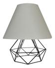 Abajur Aramado Diamante e Cúpula De Tecido Ideal para Mesa De Canto, cabeceira, Quarto