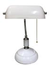Abajur Banker Branco Clássico Retro Luminária De Mesa Luxo Abajur Banker Branco Clássico Retro Luminária De Mesa Luxo