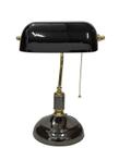 Abajur Banker Preto Fosco Luminária De Mesa Retro Luxo