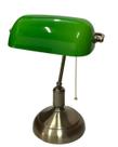Abajur Banker Verde Clássico Luminária De Mesa Banqueiro