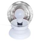 Abajur Bola de Cristal Branco C/Esfera 10x15 Vidro Incolor