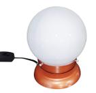 Abajur Bola de Cristal Cobre C/Esfera 10x15 Branco brilho