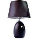 Abajur Brent 46cm Base Ceramica Preta E-27 Max 40w Cupula Tecido Preto