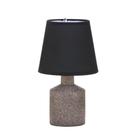 Abajur c/cupula ceramica e linho marrom/preto 110v/220v e27 - Espressione