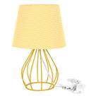 Abajur Cebola Dome Amarelo/bolinha Com Aramado Amarelo