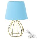 Abajur Cebola Dome Azul Bebe Com Aramado Dourado