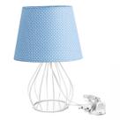 Abajur Cebola Dome Azul/bolinha Com Aramado Branco
