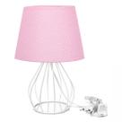 Abajur Cebola Dome Rosa/bolinha Com Aramado Branco Abajur Cebola Dome Rosa/bolinha Com Aramado Branco