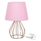 Abajur Cebola Dome Rosa/bolinha Com Aramado Cobre Abajur Cebola Dome Rosa/bolinha Com Aramado Cobre