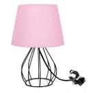 Abajur Cebola Dome Rosa/bolinha Com Aramado Preto