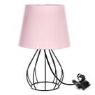 Abajur Cebola Dome Rosa Com Aramado Preto