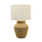Abajur Ceramica Corda Trançada Design Rustico Cupula Redonda
