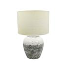 Abajur Ceramica Pintura Rustica Decorativo Cupula Redonda