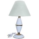 Abajur Clássico Style Quarto Sala Luminária Decoração Branco Cúpula Branca