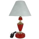 Abajur Clássico Trinity Quarto Sala Luminária Decoração Vermelho Royal Cúpula Branca