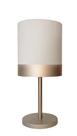 Abajur Cúpula Em Tecido Detalhe Com Bronze Branco