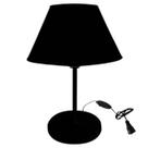 Abajur Cúpula Injetada Luminária de Mesa para Escritório Quarto Recepção Decoração Sala Moderno PRETO e PRETO