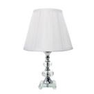 Abajur de cristal com cúpula drapeada branca 35 cm
