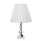 Abajur de cristal com cúpula drapeada branca 35cm